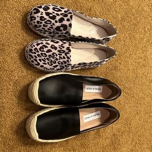 Sanctuary Gray Havana Leather Leopard-Print Espadrilles